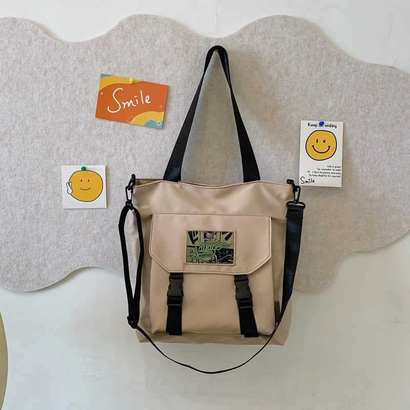 Convertible Shoulder Bag Adjustable Strap Multiple Compartments Durable Fabric