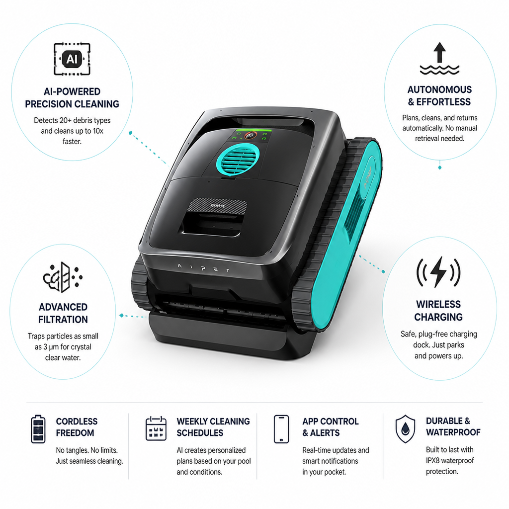 Cordless AI Navigation Robotic Pool Cleaner