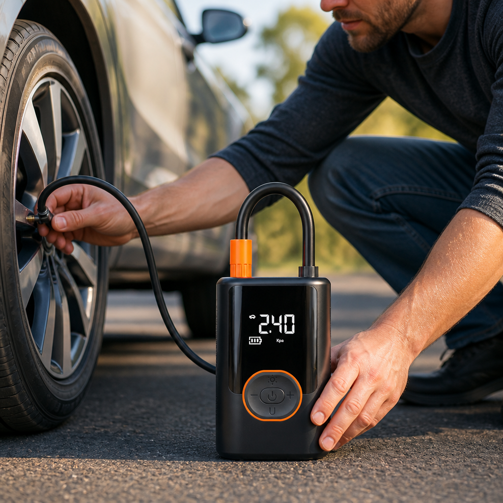 Cordless Auto Stop Digital Air Pump (USB Rechargeable)
