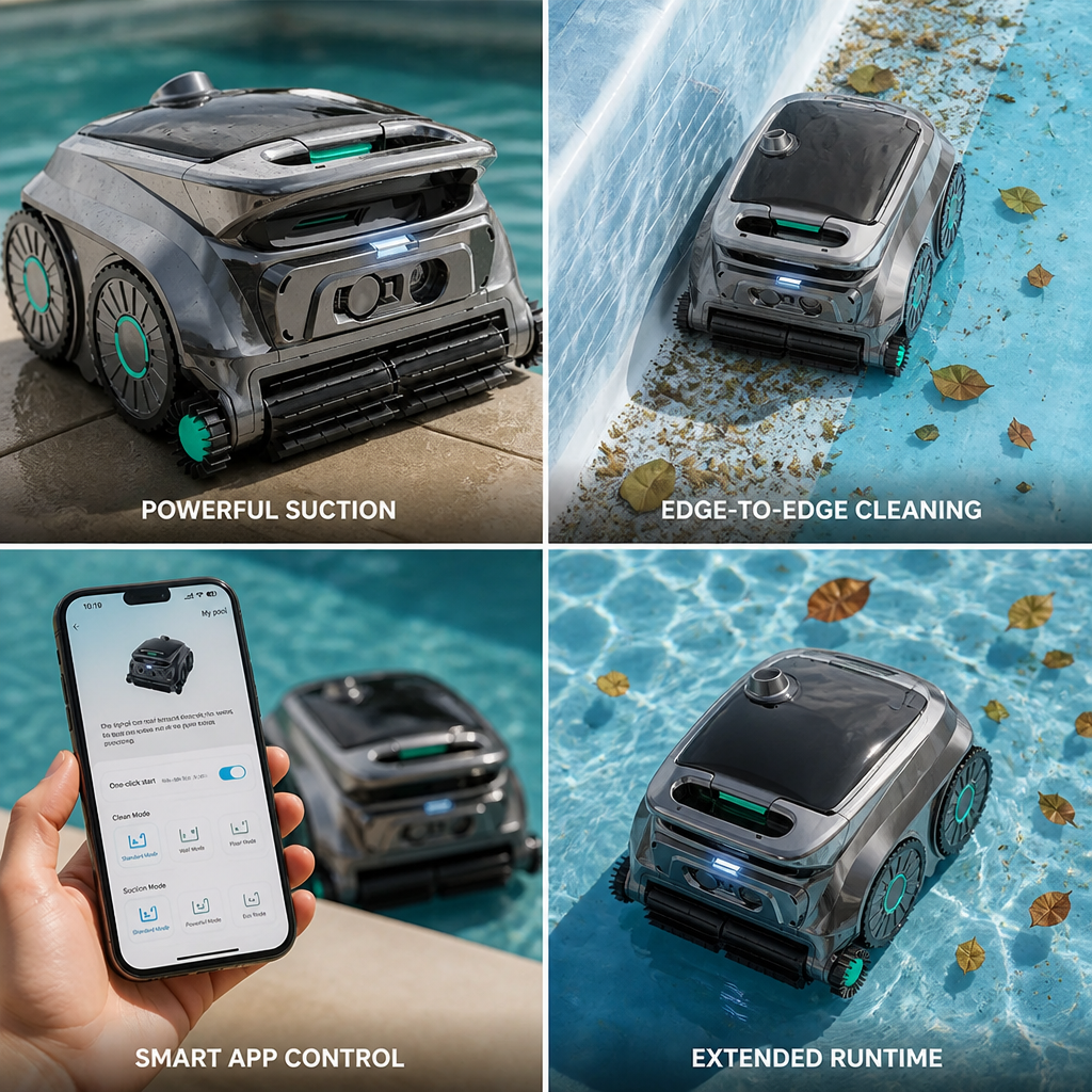 Cordless Triple-Motor & Six-Roller Robotic Pool Cleaner