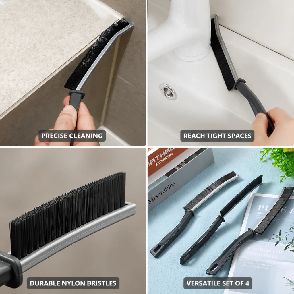 Corner Cleaning Brush Angled Nylon Bristles Set of 4