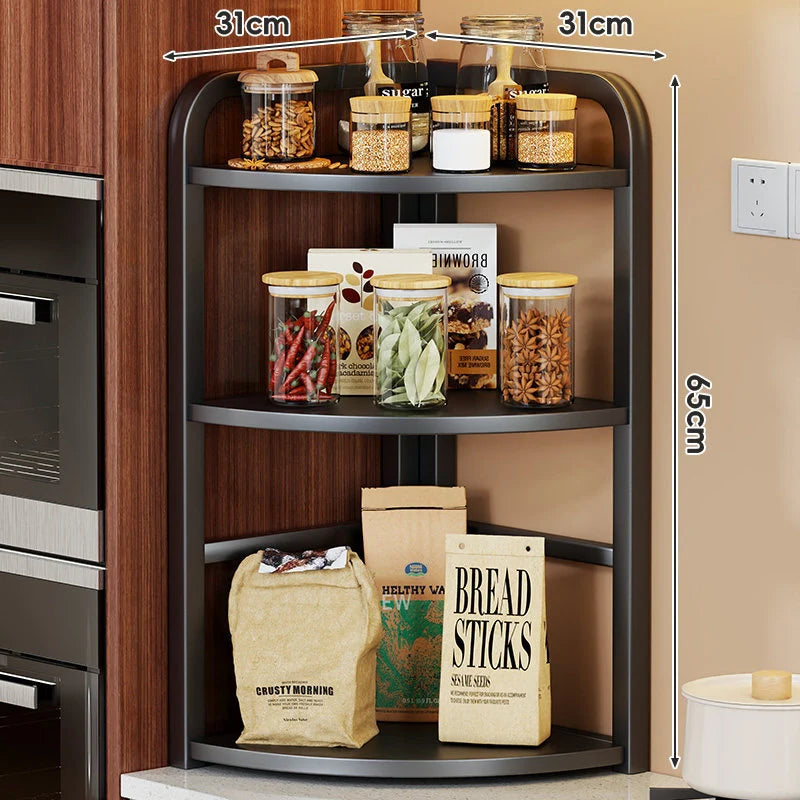 Corner Countertop Storage Rack Two-Tier Rust-Resistant Metal