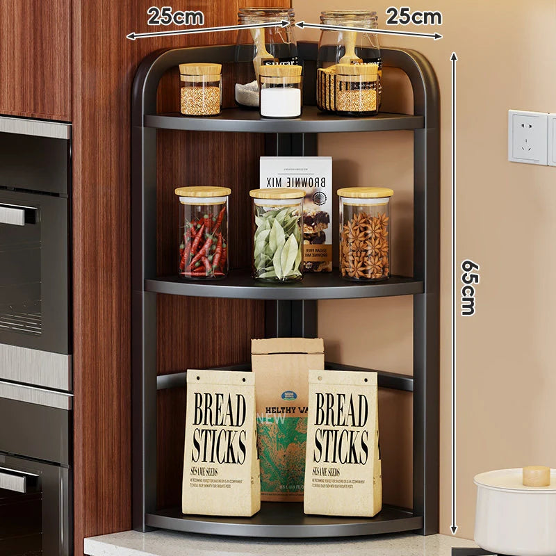 Corner Countertop Storage Rack Two-Tier Rust-Resistant Metal