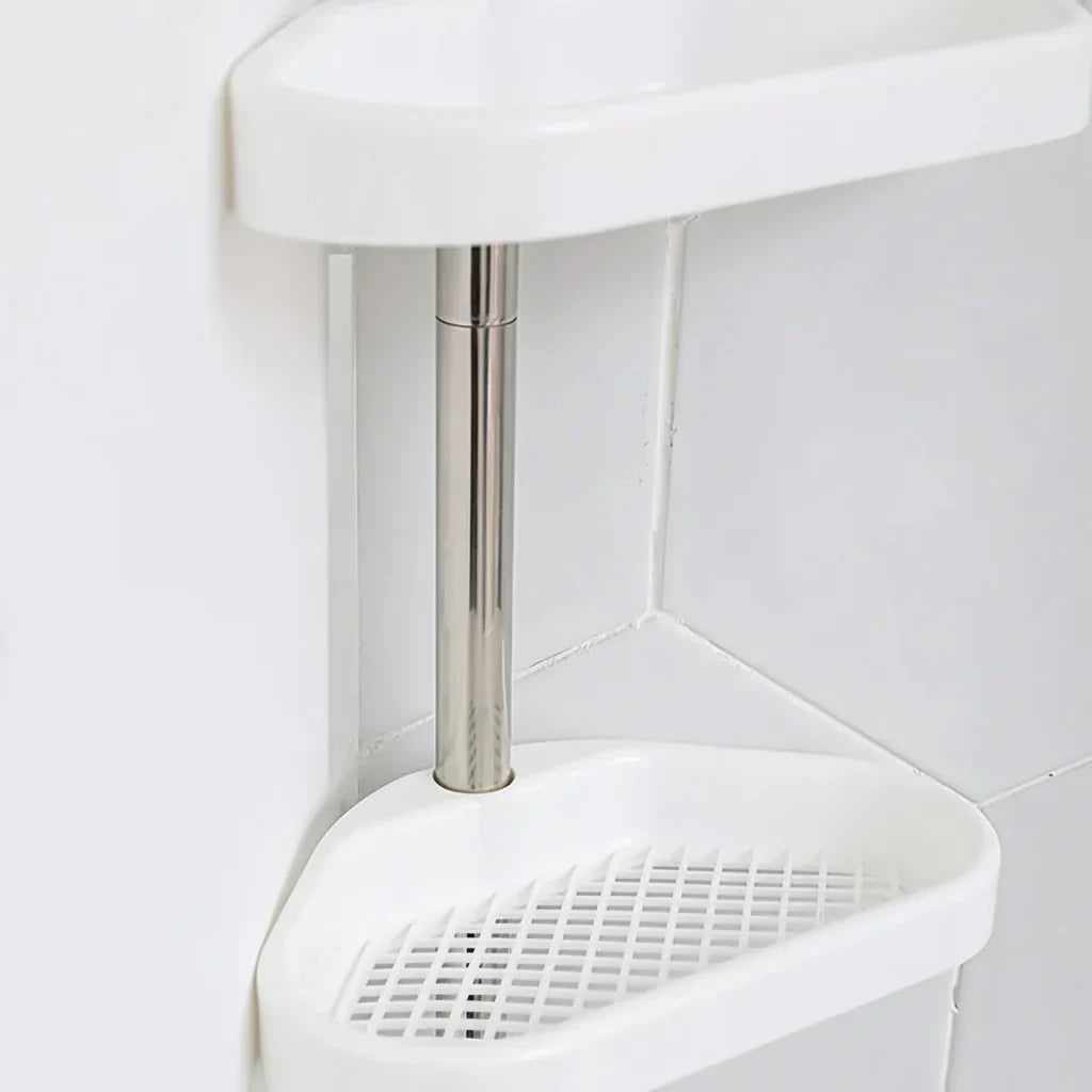 Corner Shower Shelf No-Drill Tension Pole Adjustable Shelves