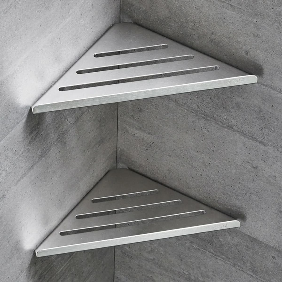 Corner Shower Shelf Stainless Steel Screw-Mounted Open-Drainage Base