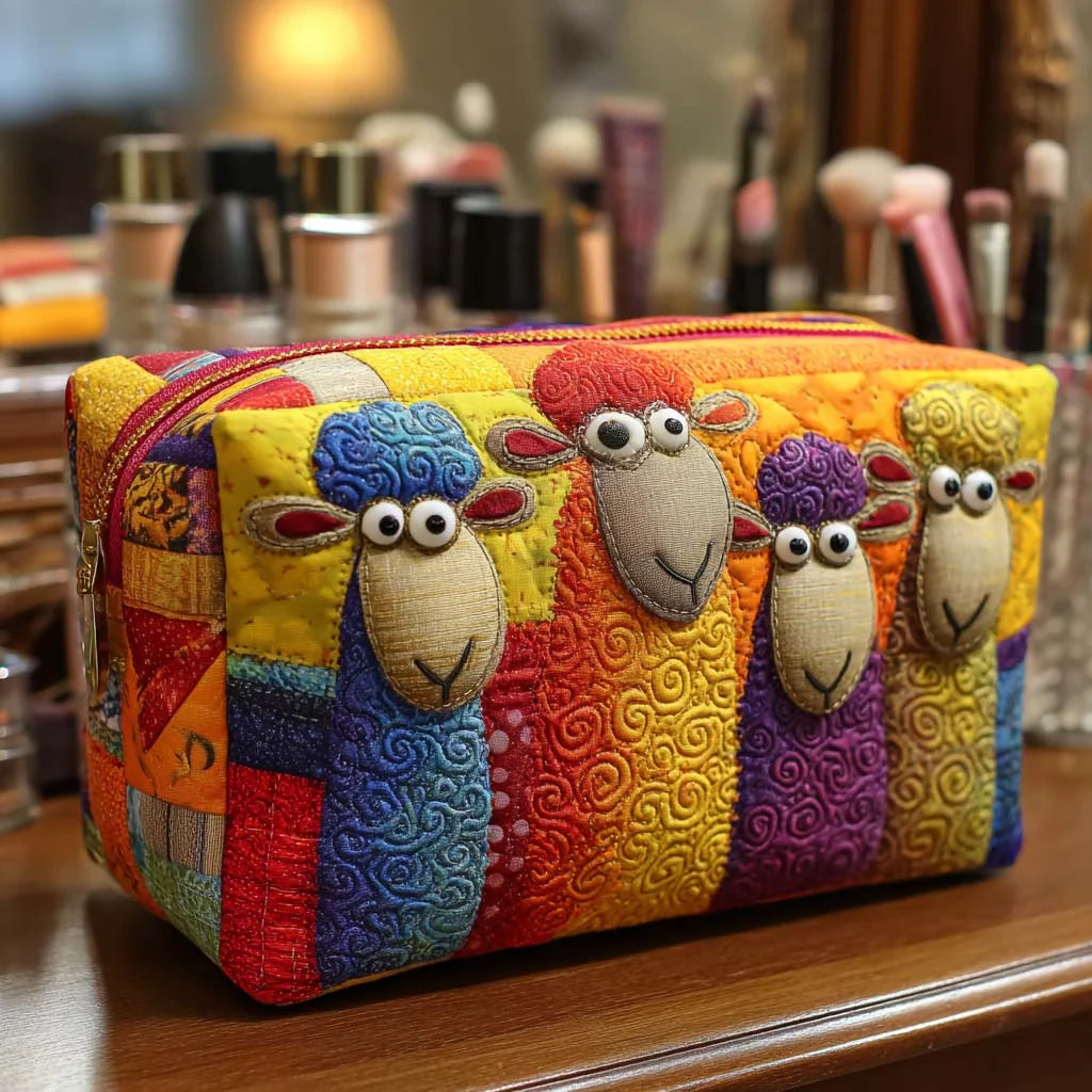 Cosmetic Bag Quilted Padded Zip-Around Travel Organizer