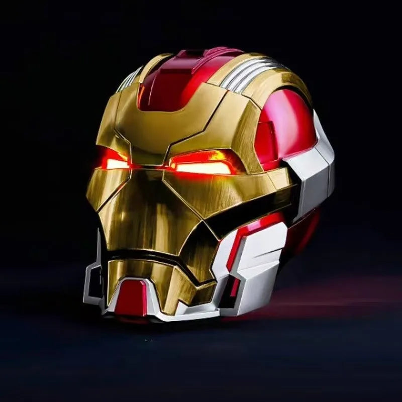 Cosplay Helmet Motorized Faceplate English Voice Control LED Eyes