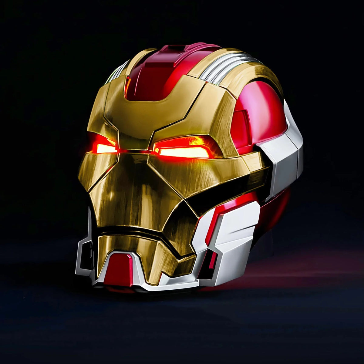 Cosplay Helmet Motorized Faceplate English Voice Control LED Eyes