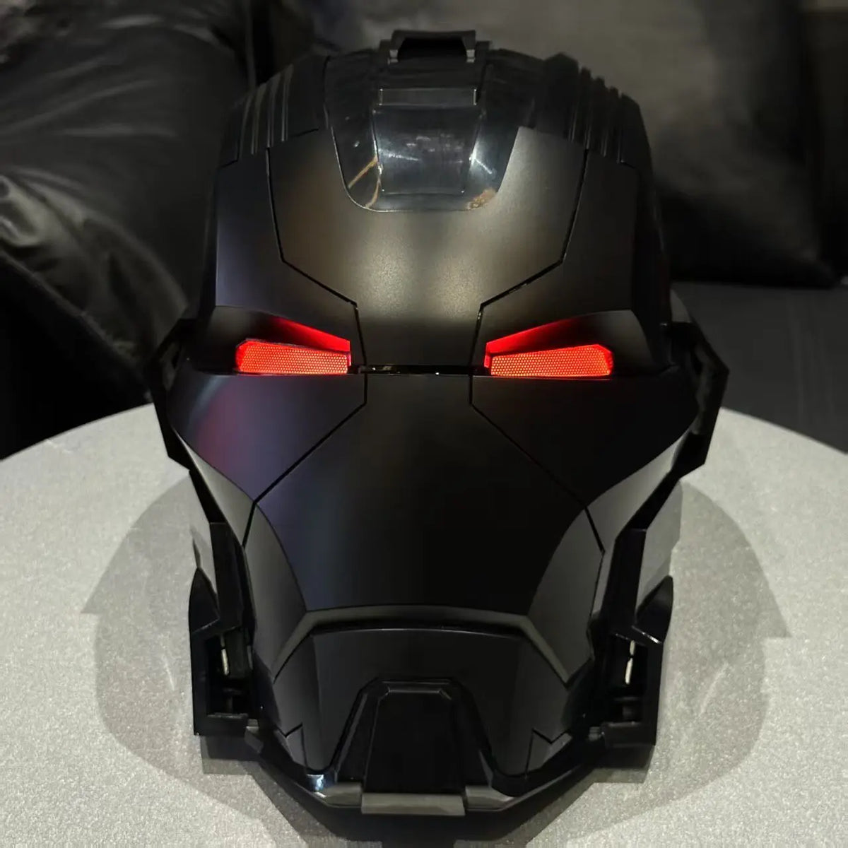 Cosplay Helmet Motorized Faceplate English Voice Control LED Eyes