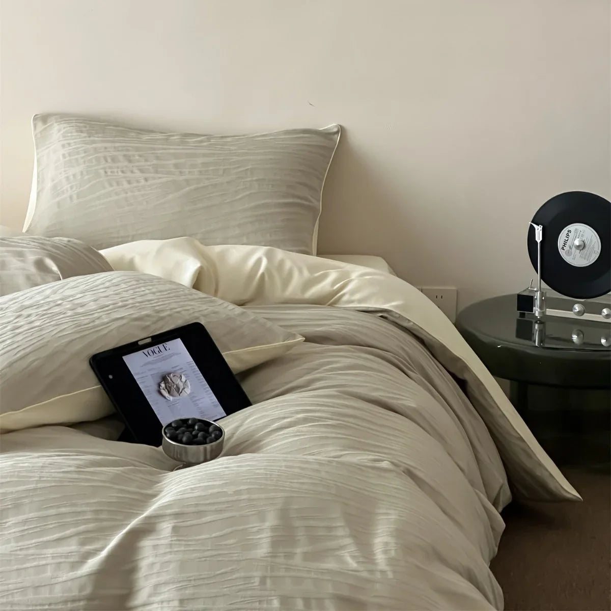Cotton Bedding Set Finely Textured Satin-Matte Breathable