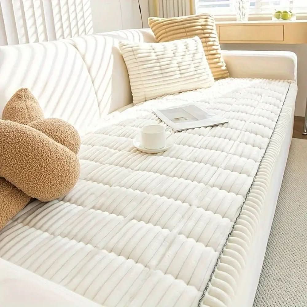 Couch Cover Plush Polyester Non-Slip Machine-Washable