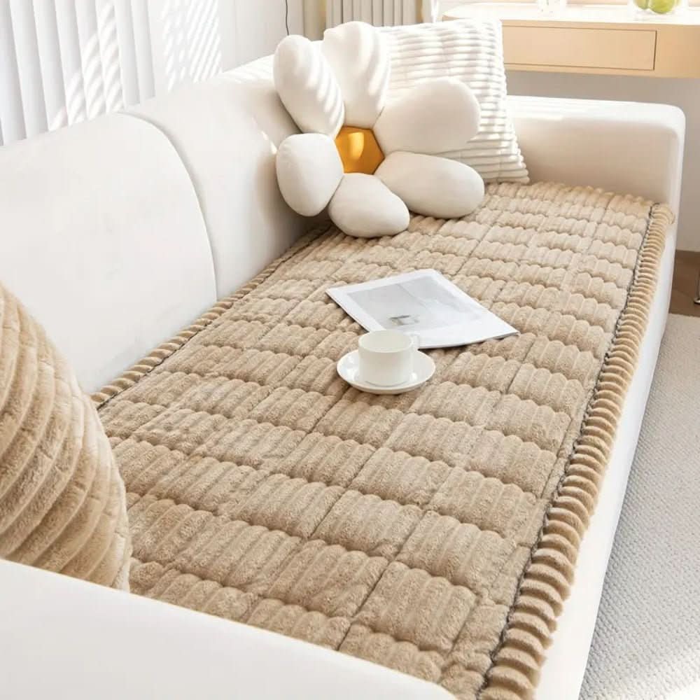 Couch Cover Plush Polyester Non-Slip Machine-Washable
