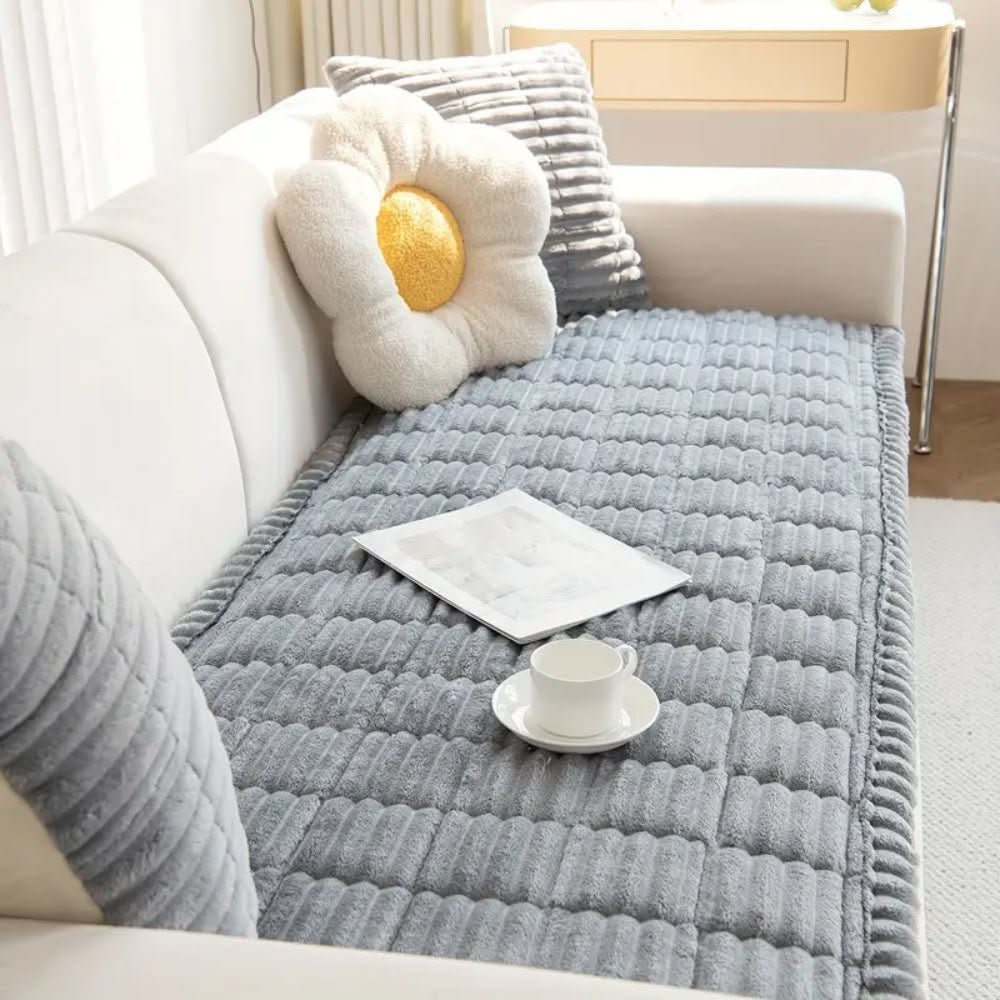 Couch Cover Plush Polyester Non-Slip Machine-Washable