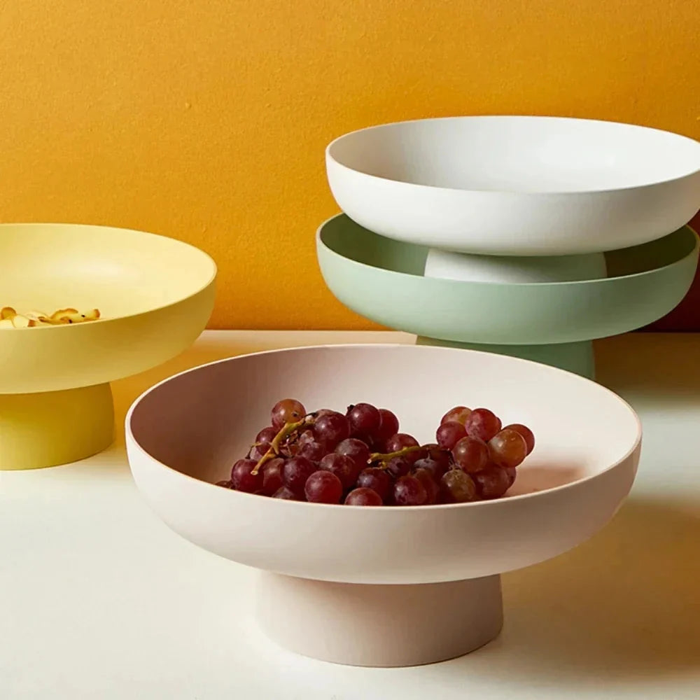 Countertop Fruit Bowl Glazed Ceramic Single Layer