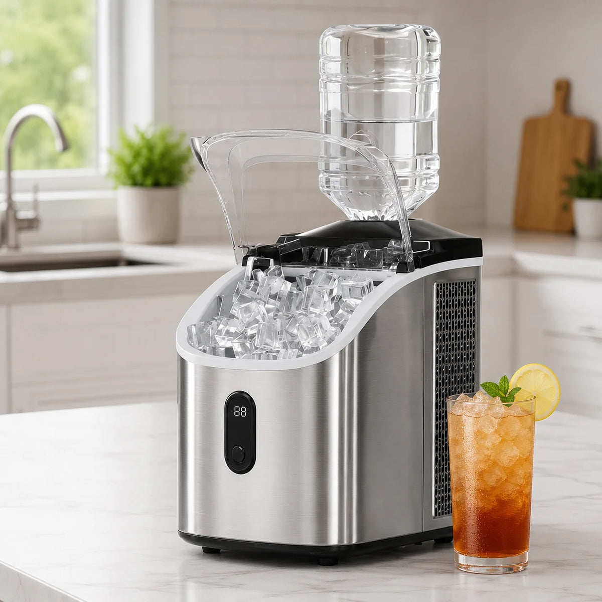 Countertop Ice Maker Self-Cleaning No Plumbing
