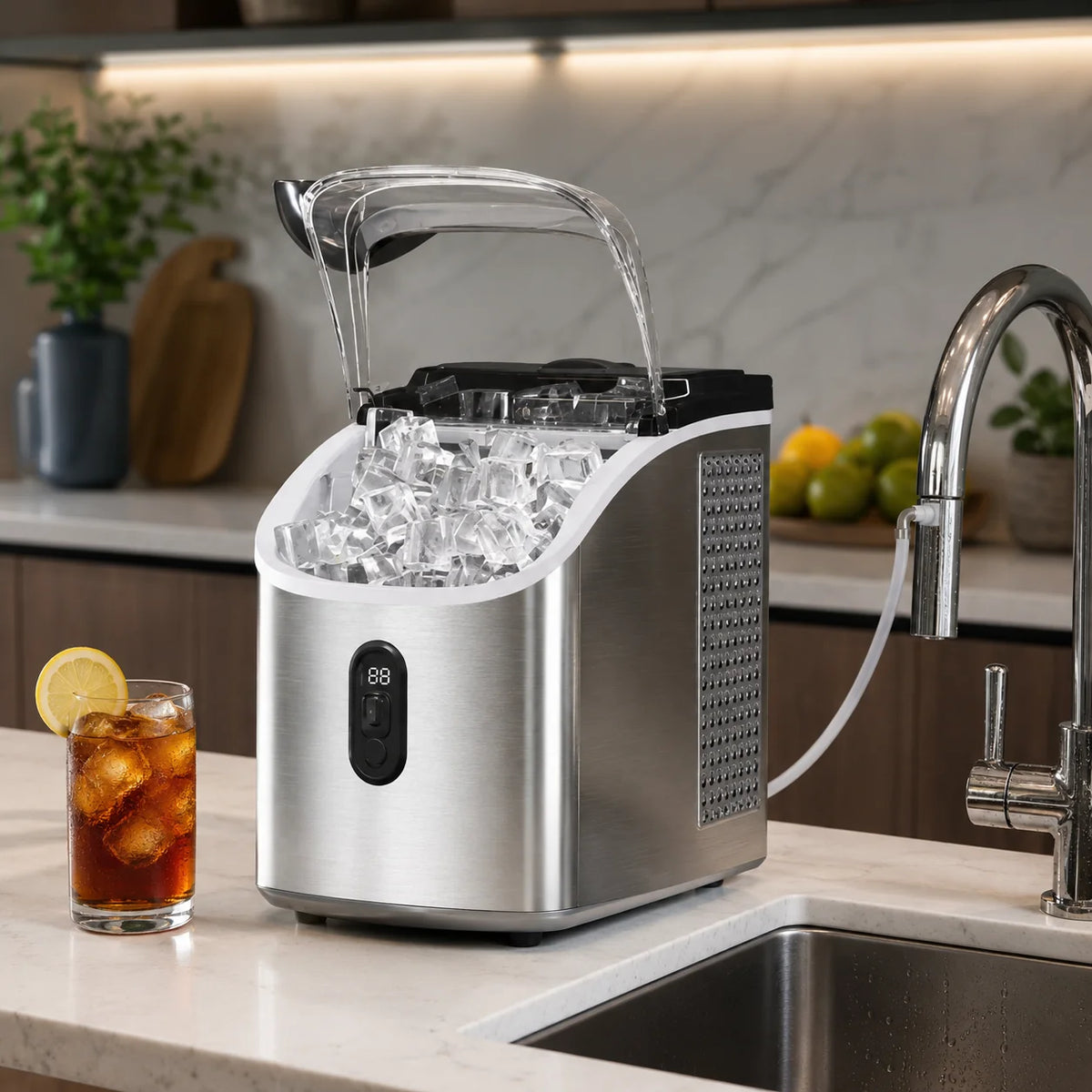 Countertop Ice Maker Self-Cleaning No Plumbing