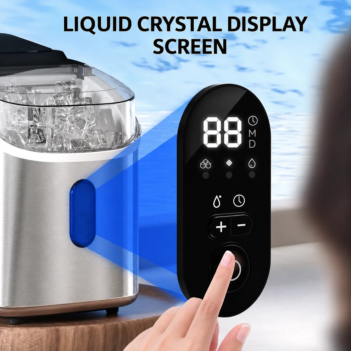 Countertop Ice Maker Self-Cleaning No Plumbing