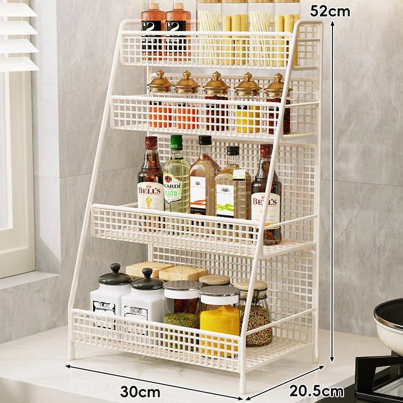 Countertop Organizer Shelf Three-Tier Metal Mesh Space-Saving