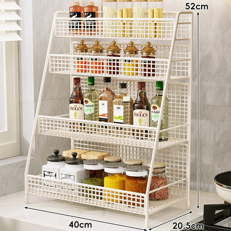 Countertop Organizer Shelf Three-Tier Metal Mesh Space-Saving
