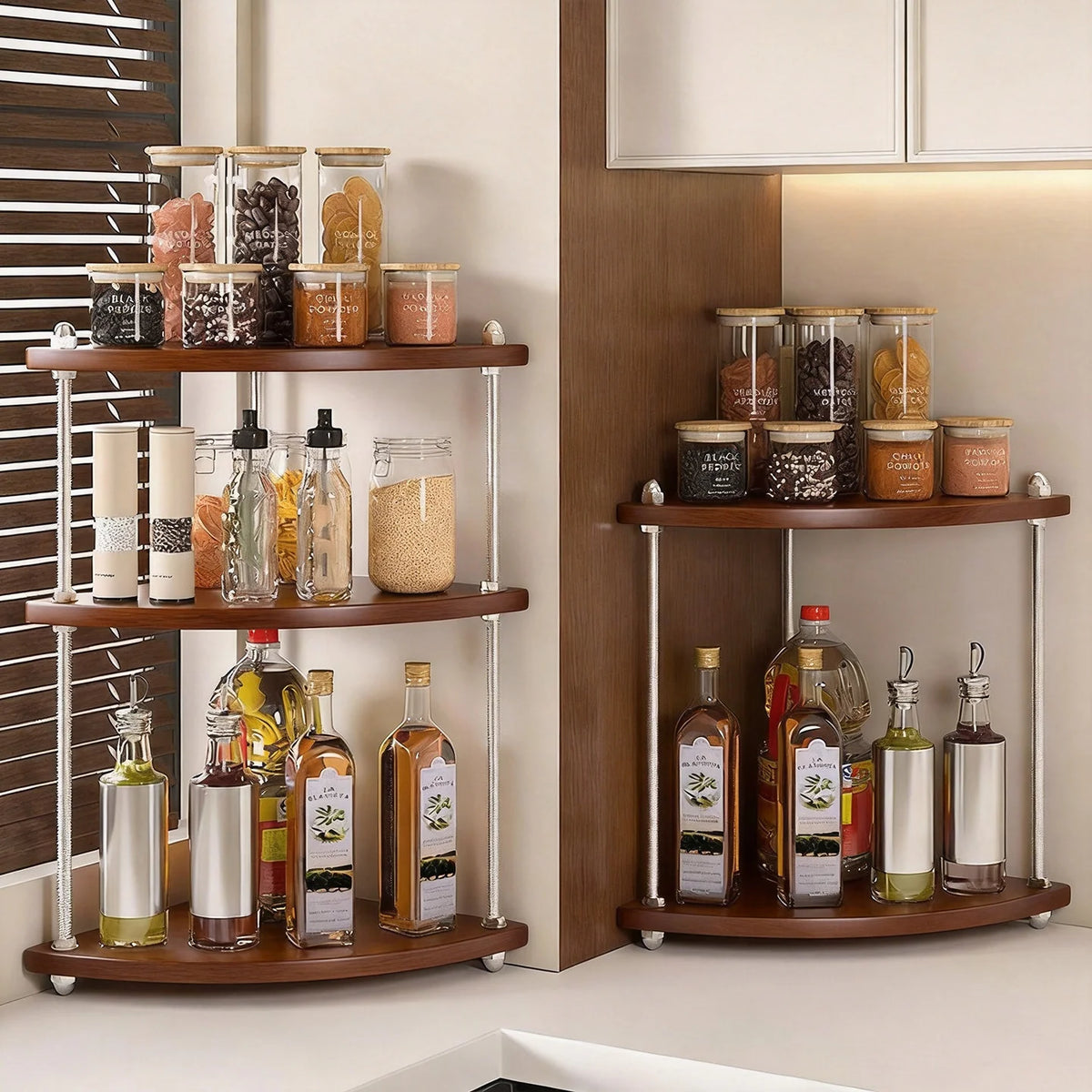 Countertop Shelf Corner Design Rust-Resistant Metal Freestanding