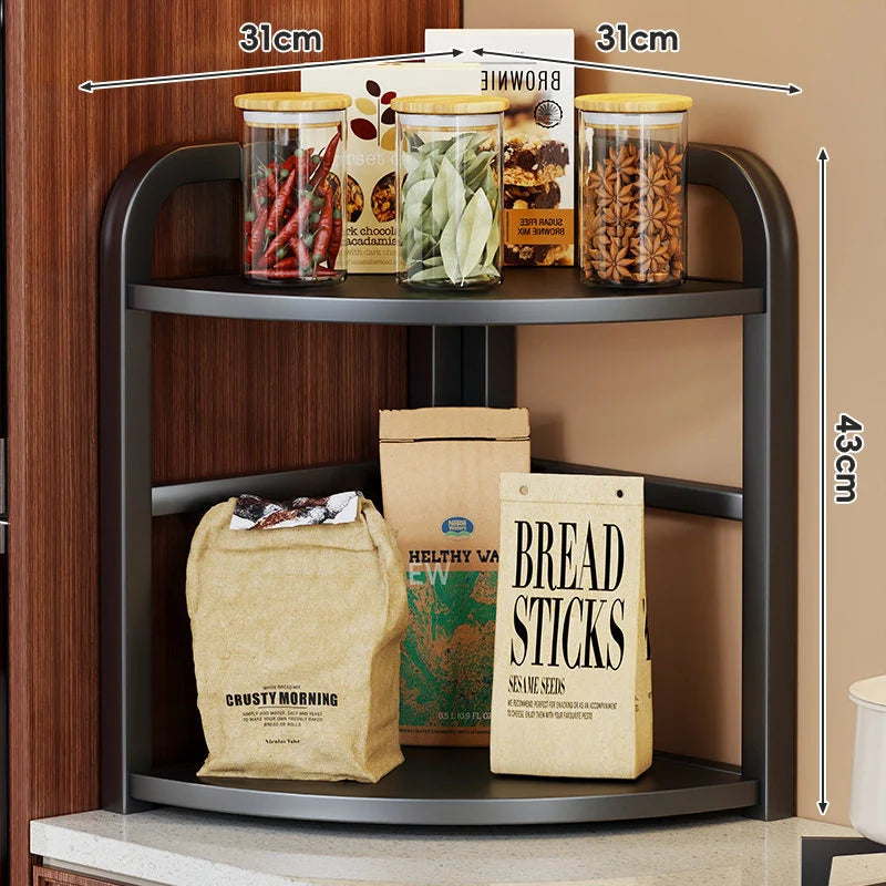 Countertop Shelf Corner Design Rust-Resistant Metal Freestanding