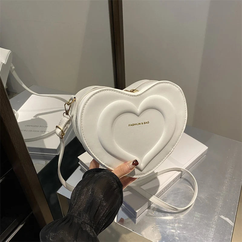 Crossbody Bag Heart-Shaped Adjustable Strap Lightweight Essentials Carrying