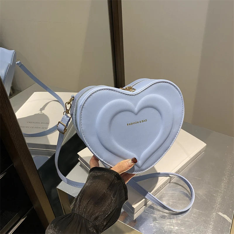 Crossbody Bag Heart-Shaped Adjustable Strap Lightweight Essentials Carrying