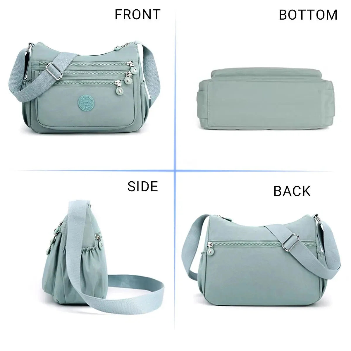 Crossbody Bag Nylon Water-Resistant Adjustable Strap