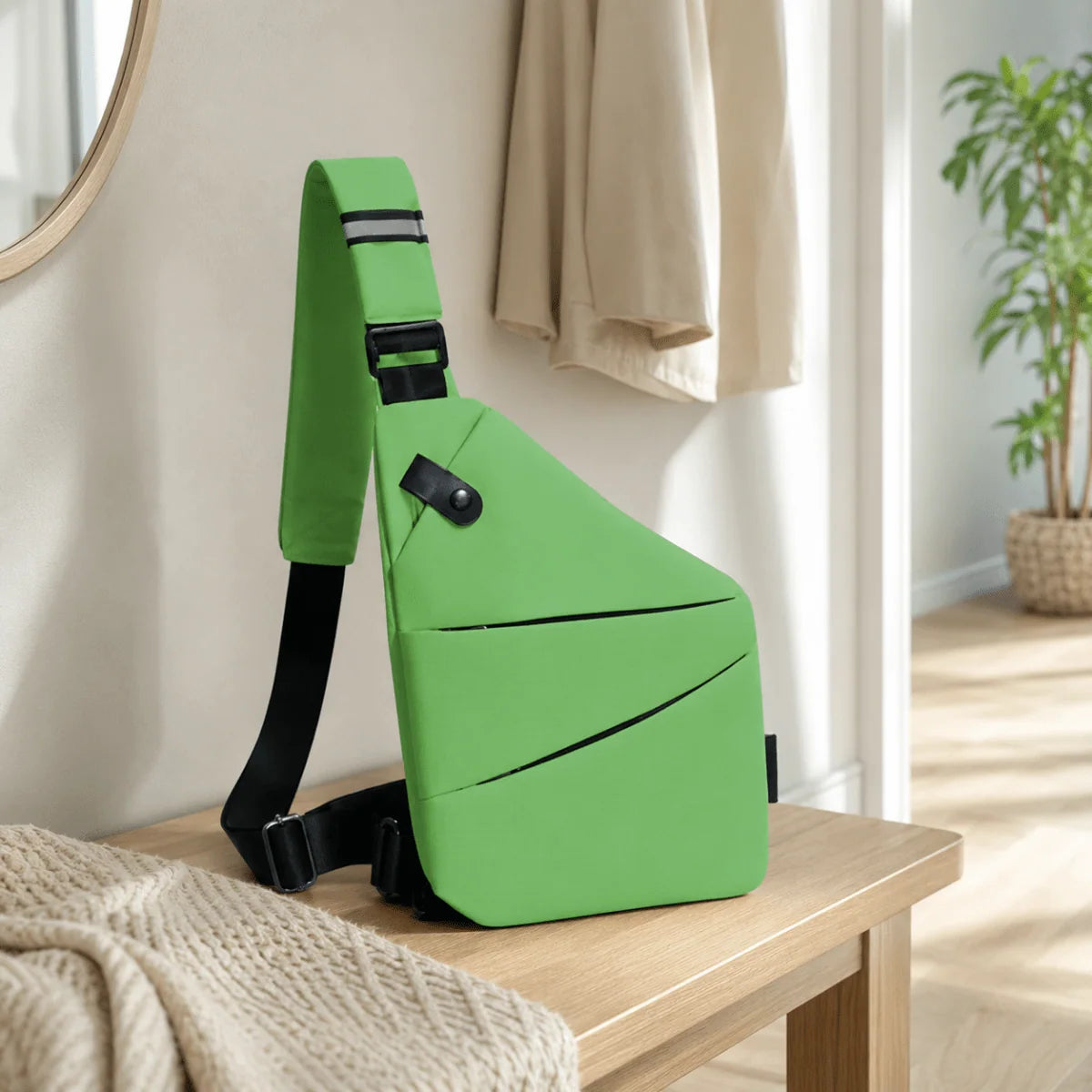 Crossbody Bag RFID Protection Water-Resistant Cut-Resistant Strap