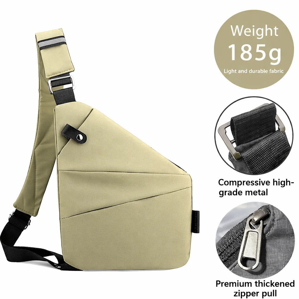Crossbody Bag RFID Protection Water-Resistant Cut-Resistant Strap