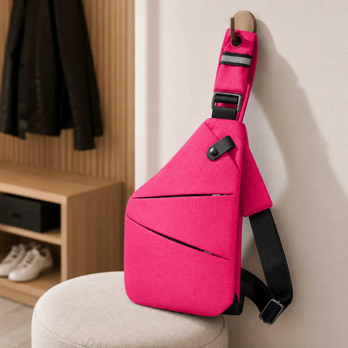 Crossbody Bag RFID Protection Water-Resistant Cut-Resistant Strap
