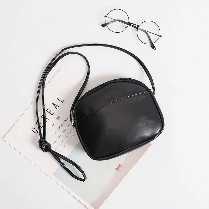 Crossbody Bag Suede Cylinder Zip-Top Compact Shape