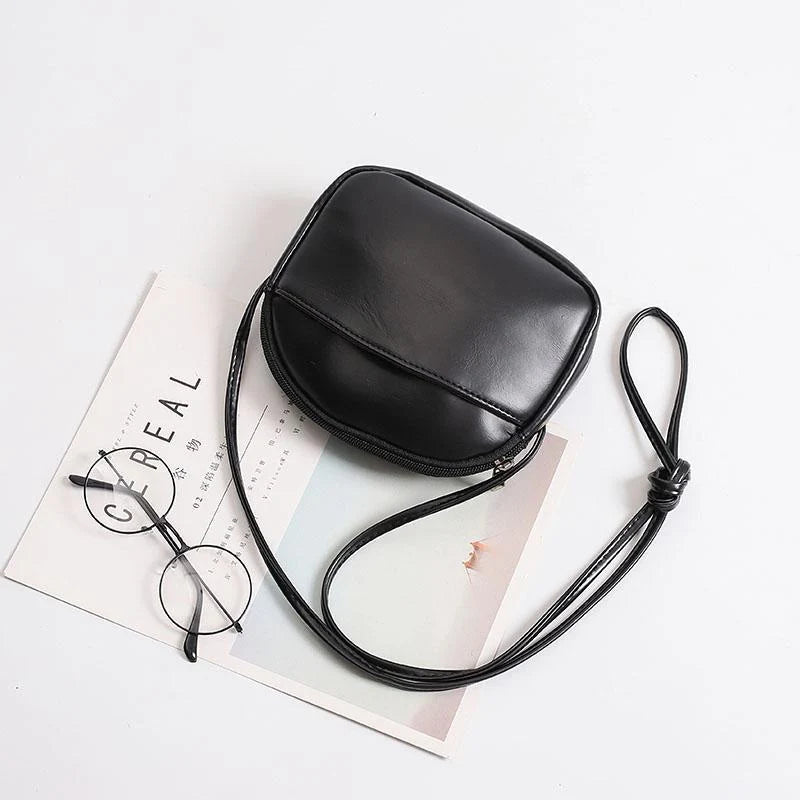 Crossbody Bag Suede Cylinder Zip-Top Compact Shape