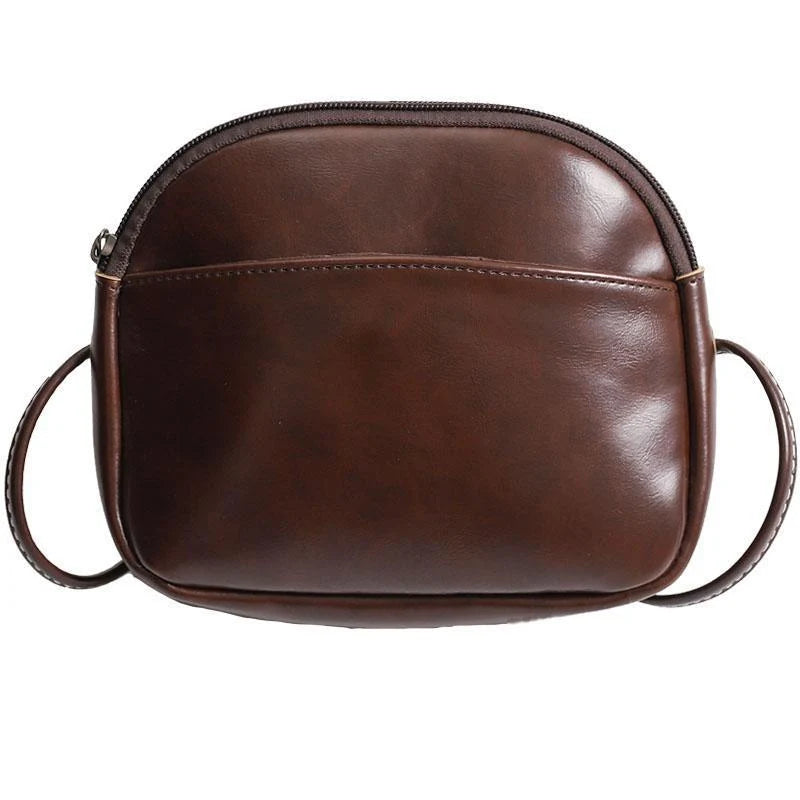Crossbody Bag Suede Cylinder Zip-Top Compact Shape