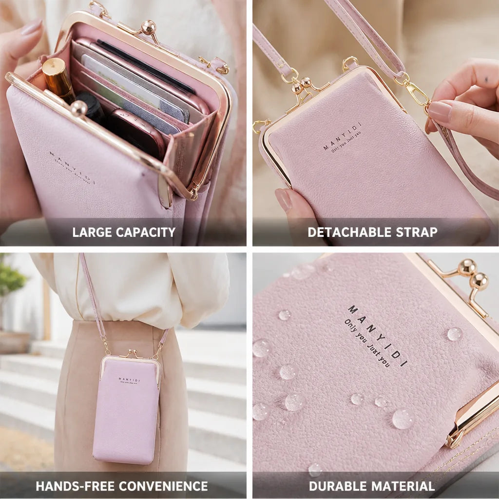 Crossbody Phone Bag Detachable Strap & Card Slots