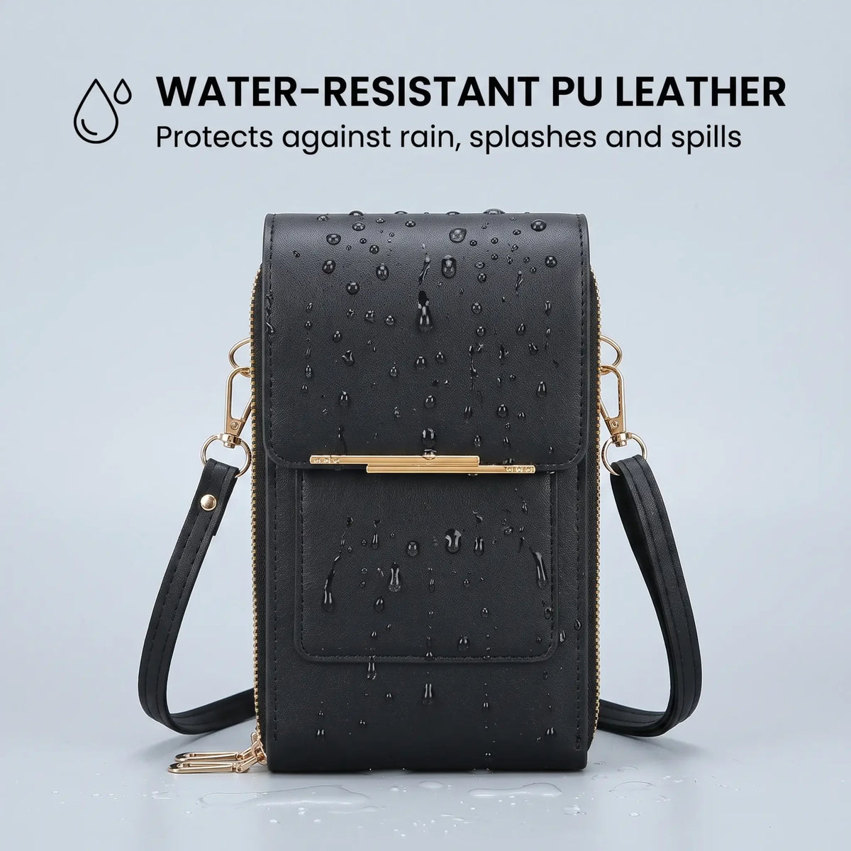 Crossbody Phone Bag RFID-Blocking Clear Touchscreen Window
