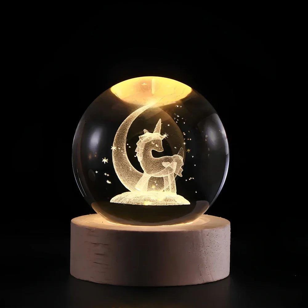 Crystal Ball Lamp 3D Laser Engraved