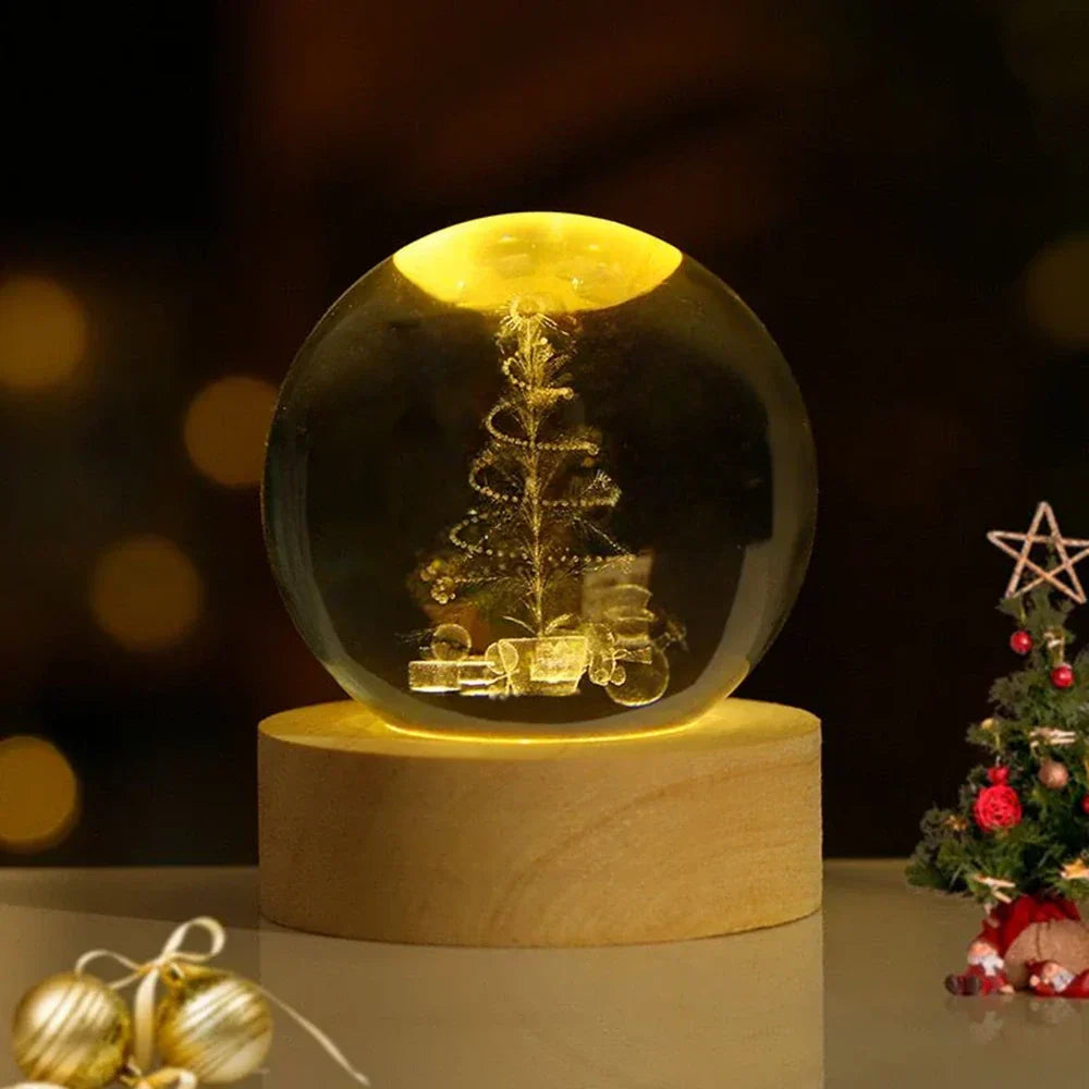 Crystal Ball Lamp 3D Laser Engraved