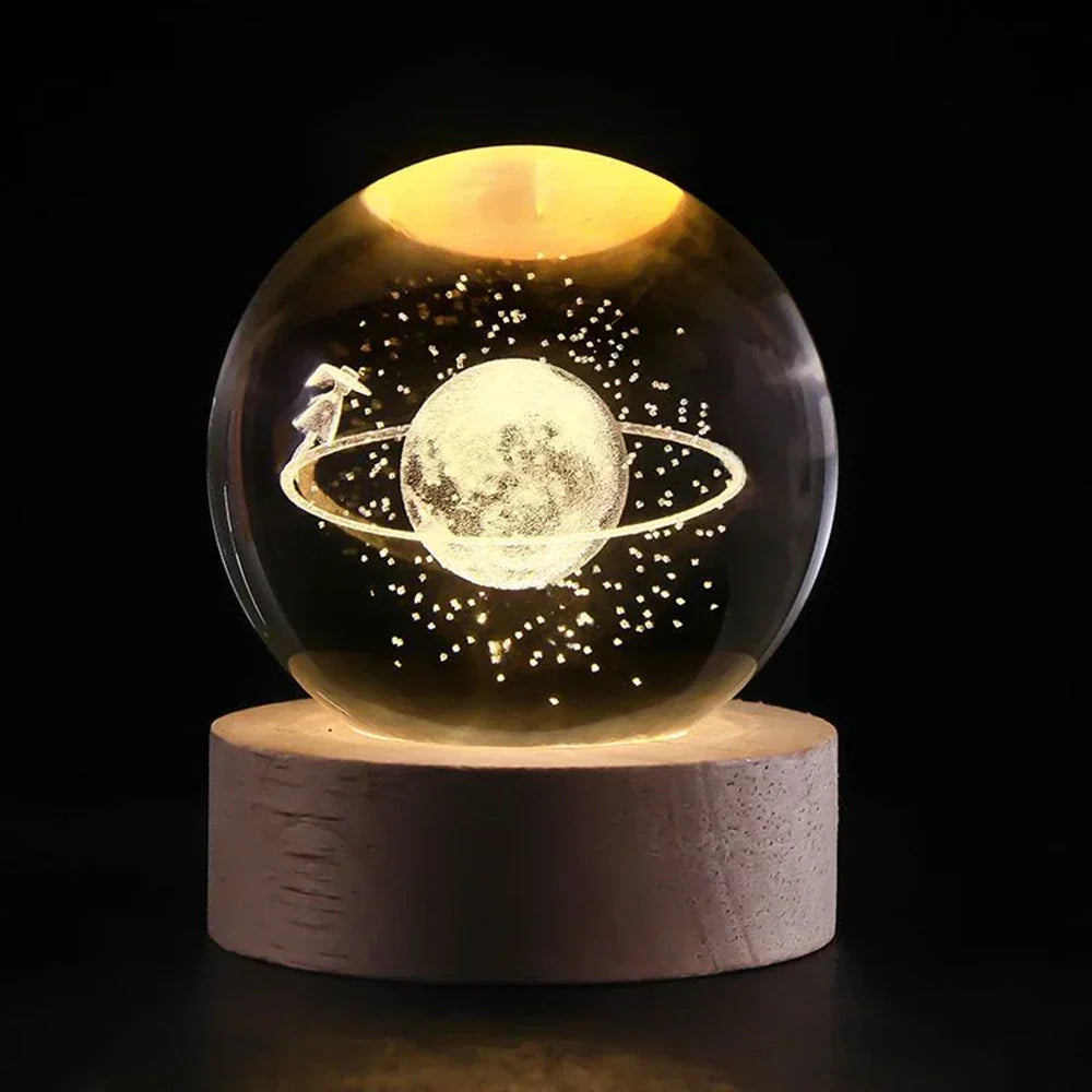 Crystal Ball Lamp 3D Laser Engraved