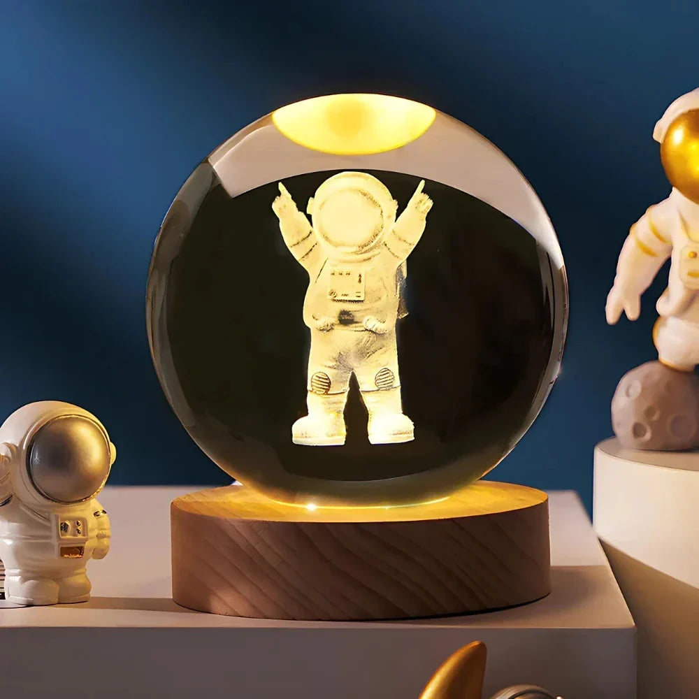 Crystal Ball Lamp 3D Laser Engraved