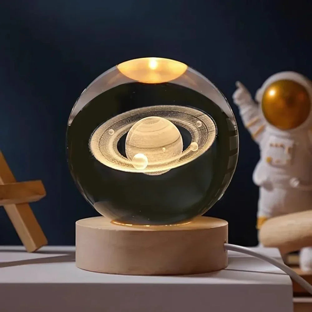 Crystal Ball Lamp 3D Laser Engraved