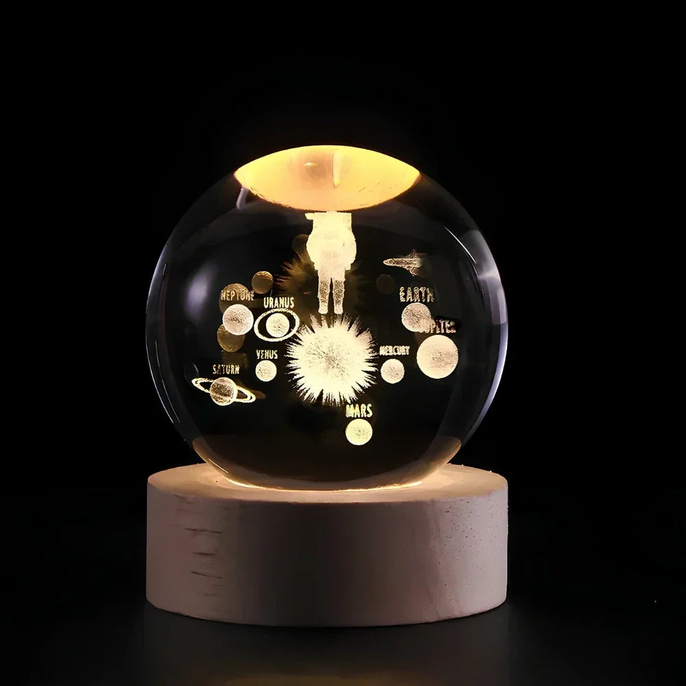 Crystal Ball Lamp 3D Laser Engraved