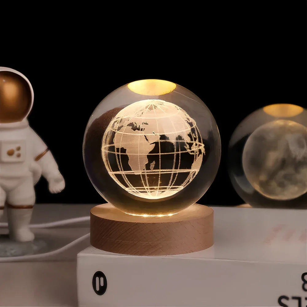 Crystal Ball Lamp 3D Laser Engraved
