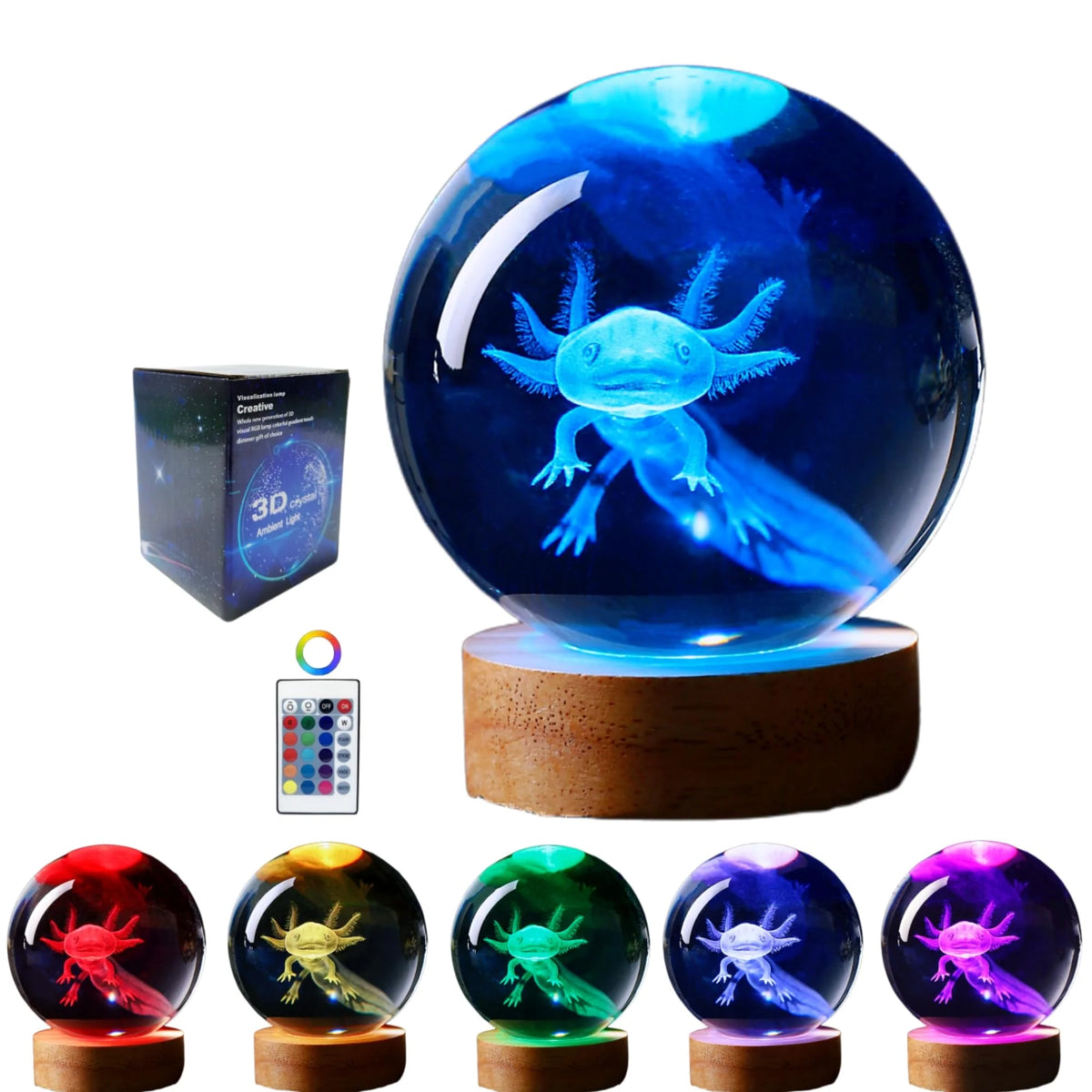 Crystal Night Light 3D Engraved Wooden LED Base