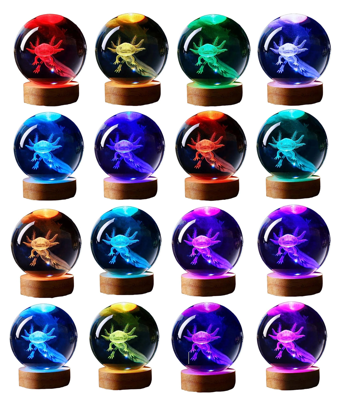 Crystal Night Light 3D Engraved Wooden LED Base