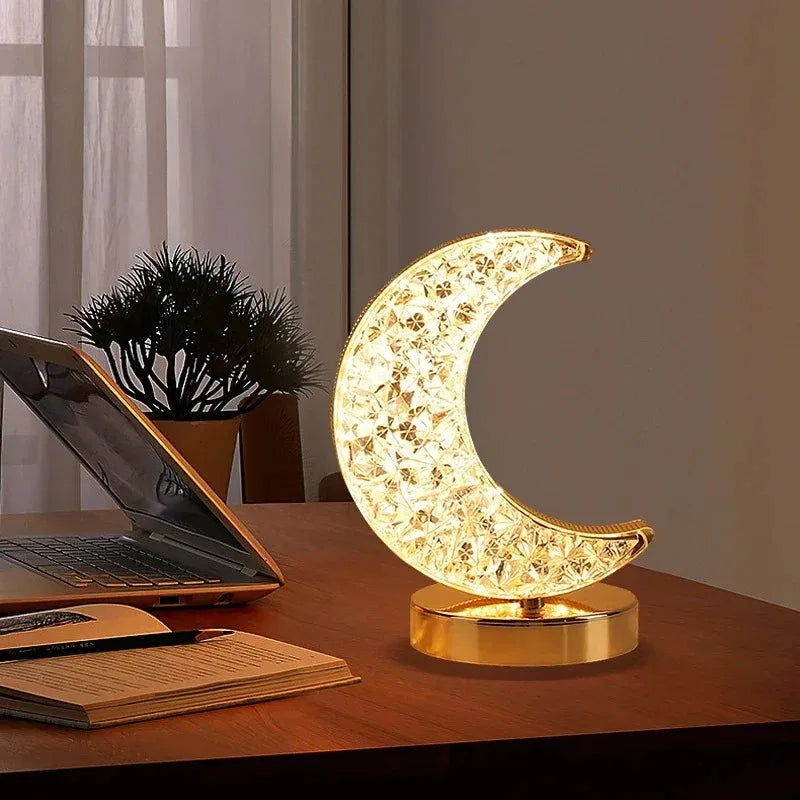 Crystal Night Light 3D Etched Rechargeable Touch Dimmer