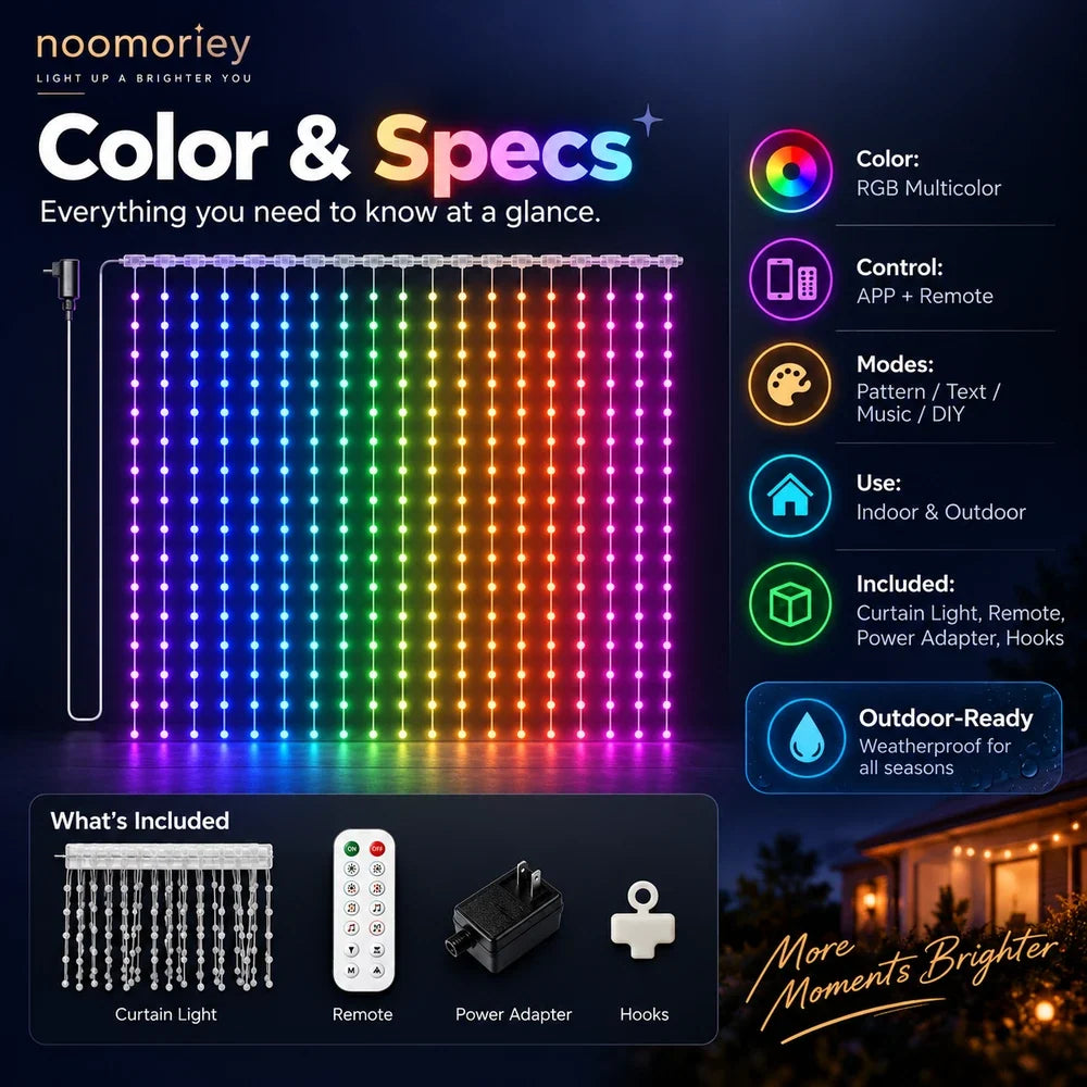 Curtain Lights RGB App-Controlled Music Sync