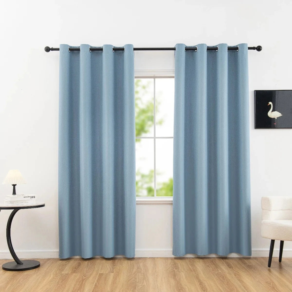 Curtain Panel Blackout Fabric Grommet Top Privacy-Enhancing