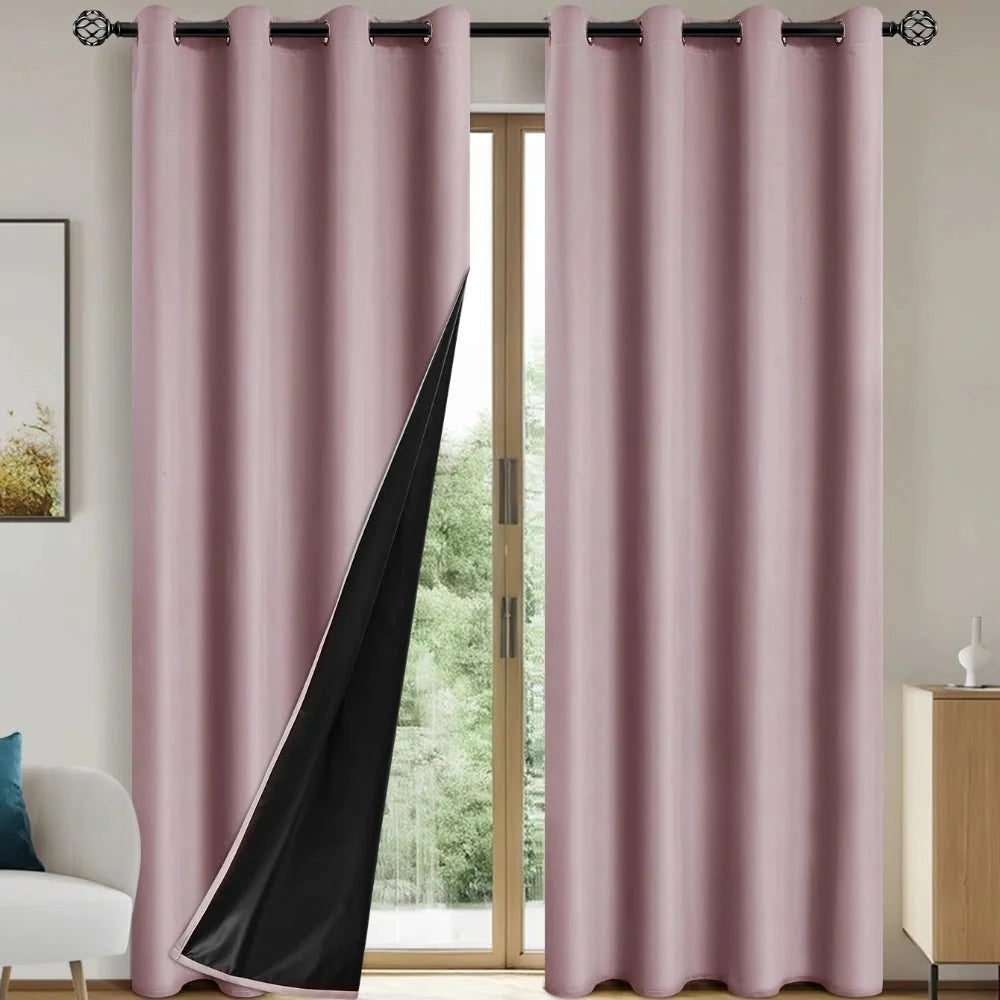 Curtain Panel Blackout Fabric Grommet Top Privacy-Enhancing