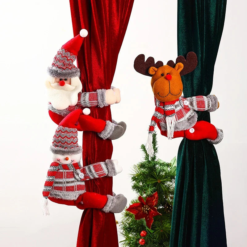 Curtain Tieback Festive Santa Design & Universal Fit